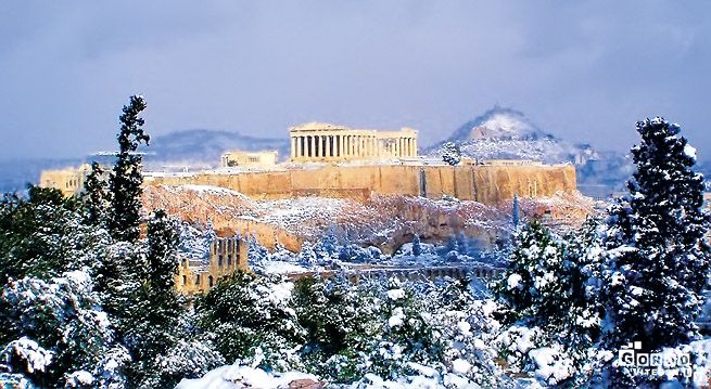 греция зимой