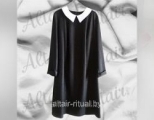 Платье женское ритуальное черное с воротником