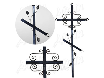 Крест на могилу металлический 3ПВ Н-200 см 