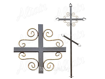 Крест на могилу металлический с патиной -3П Н-200 см