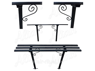 Скамейка на кладбище металлическая 1000 мм