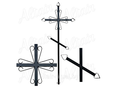 Крест на могилу металлический -2П Н-200 см