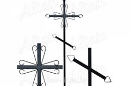 Крест на могилу металлический -2П Н-200 см