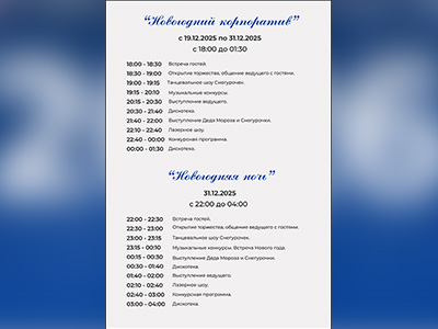 Новогодняя шоу-программа в гостинице «Ветразь»
