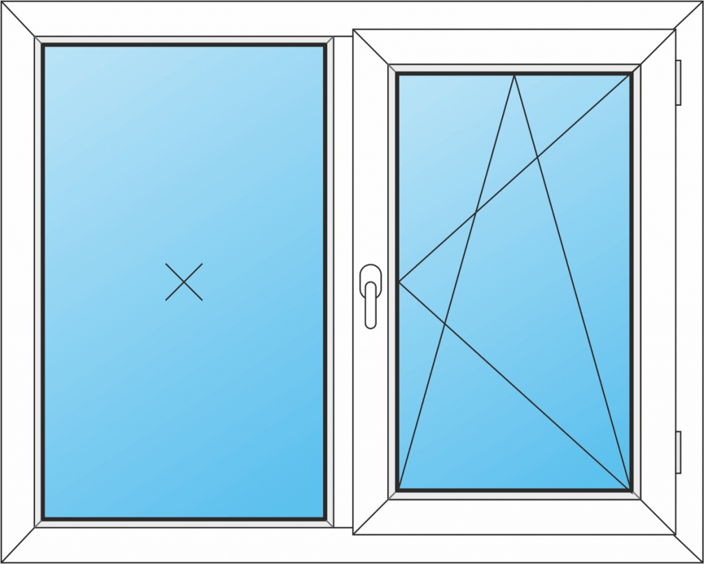 Окно двухстворчатое поворотно-откидное