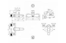 F6120178CP-01 BRAVAT ALFA Смеситель однорычаж. д/ванны и душа , Китай